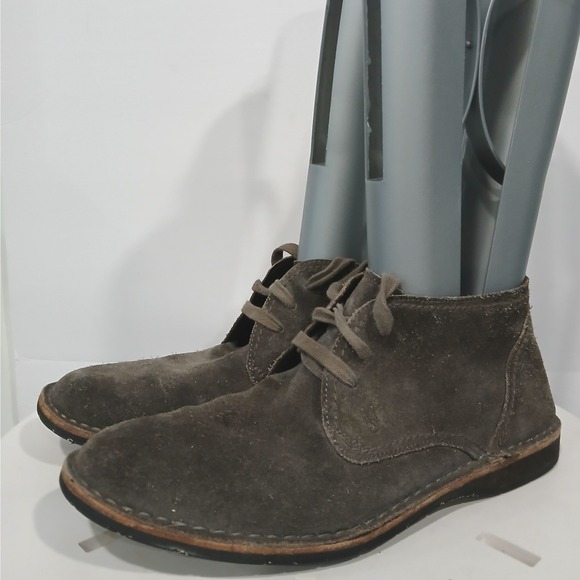 John Varvatos USA Mens Suede Chukka Boots Gray Lace Up Sz 9